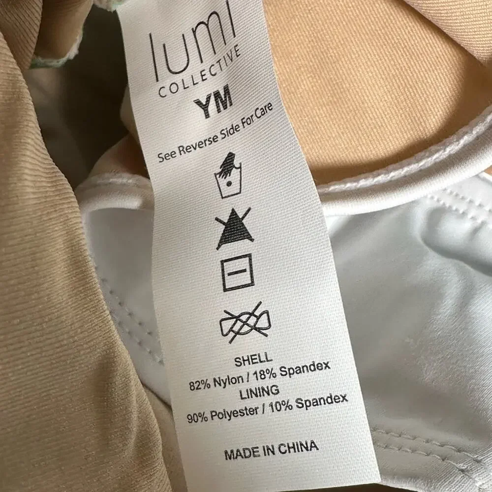 Lumi Collective Asymmetrical Colorblock Teal Mint Unitard Dance Gymnastics YM